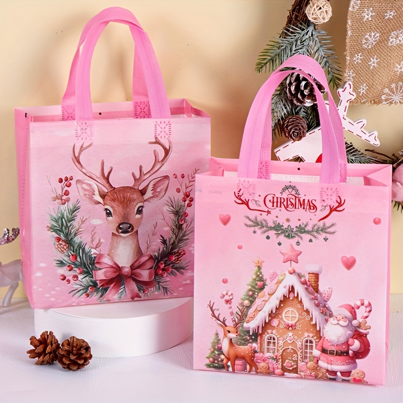 4/8 Buah Tas Tote Natal Merah  - Elk Bugle Call ulasan dan harga