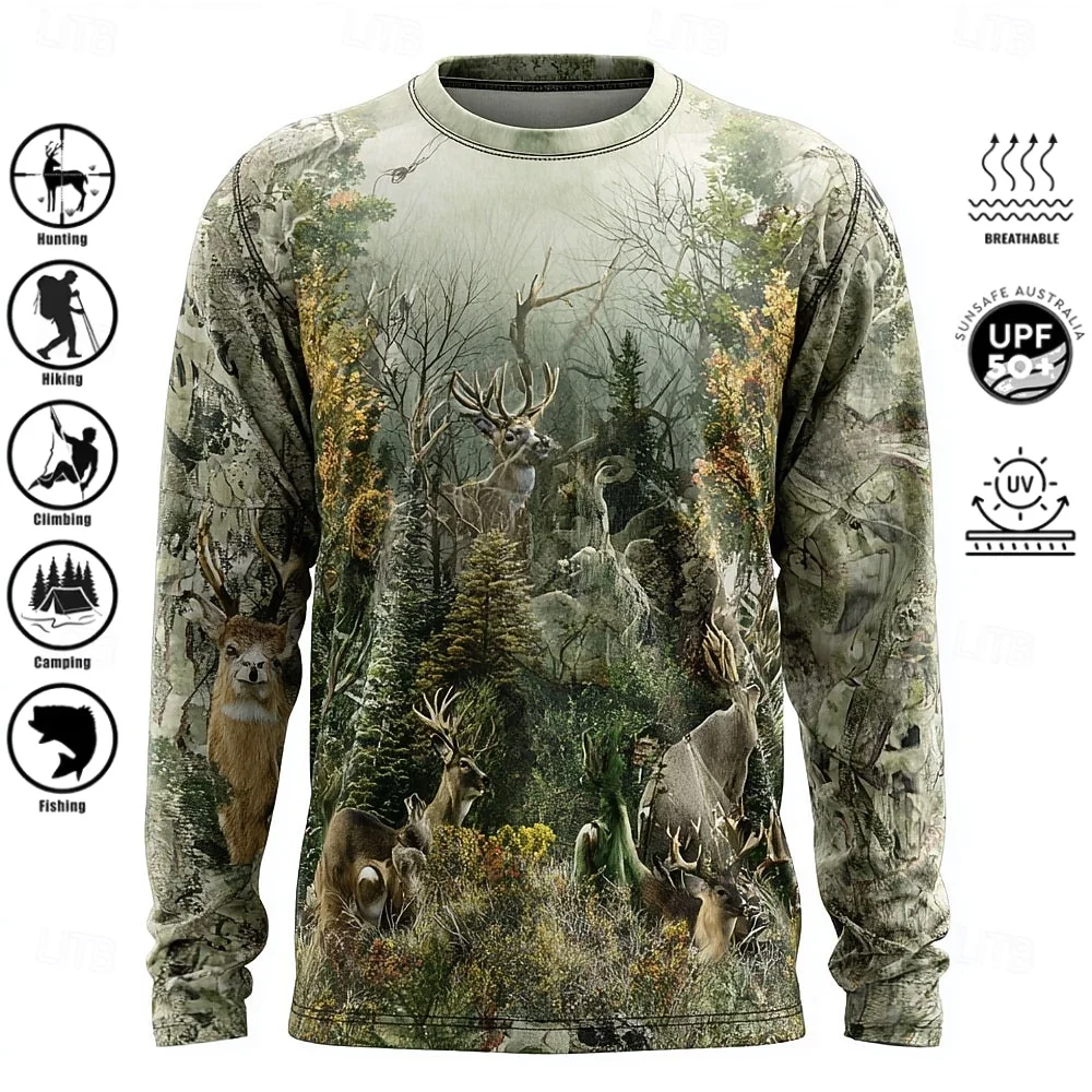 Kaos Lengan Panjang Pria, Baha - Outdoor Hunting Prints ulasan dan harga