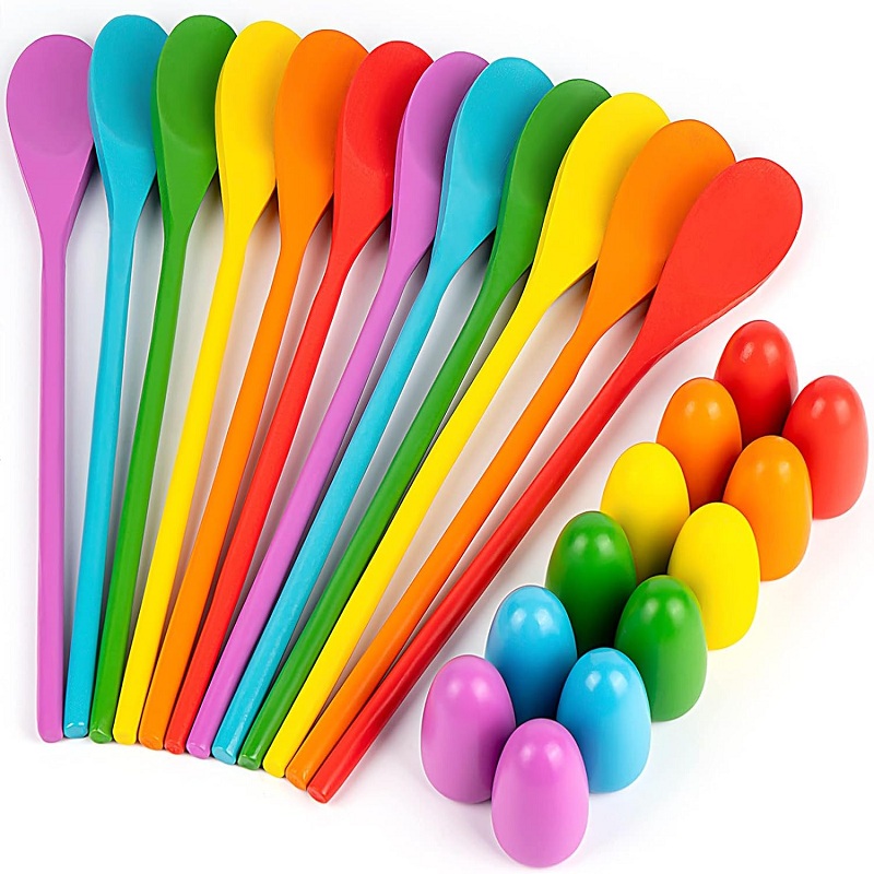 6 buah sendok telur balap kayu - Outdoor Hunting Games For Kids ulasan dan harga