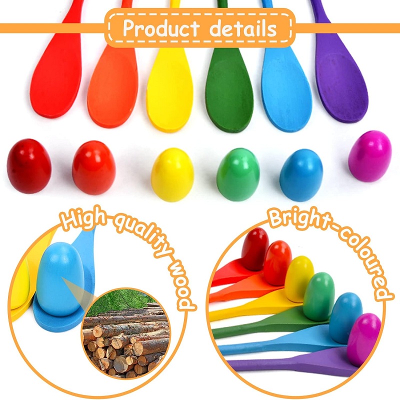 6 buah sendok telur balap kayu - Outdoor Hunting Games For Kids ulasan dan harga