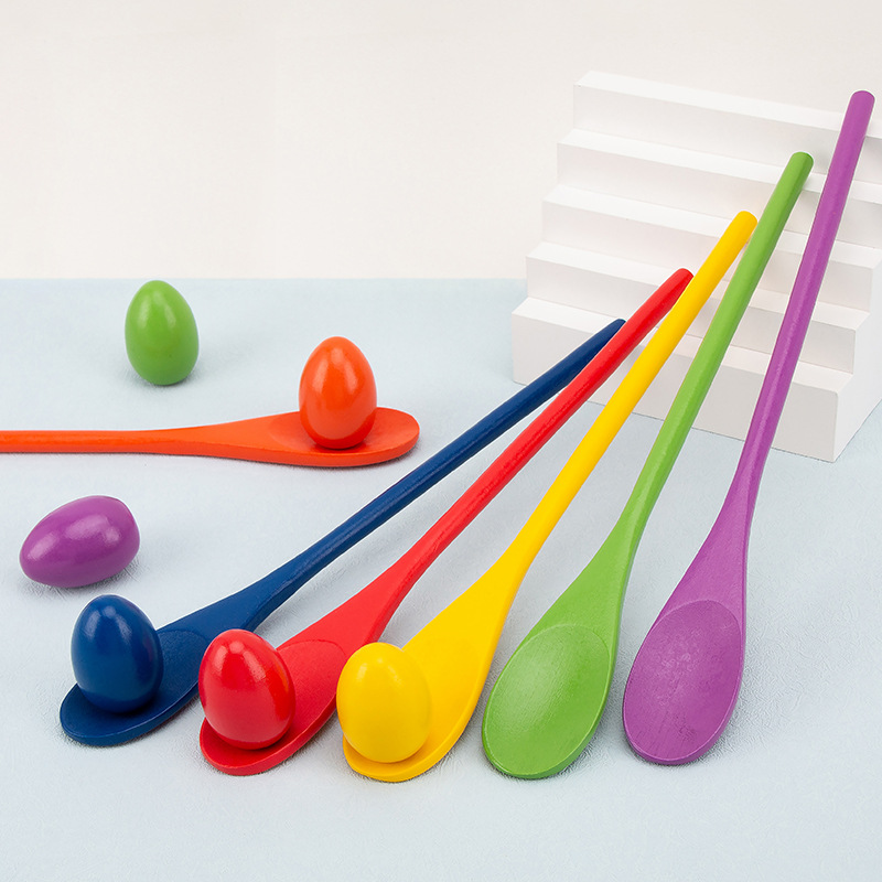 6 buah sendok telur balap kayu - Outdoor Hunting Games For Kids ulasan dan harga