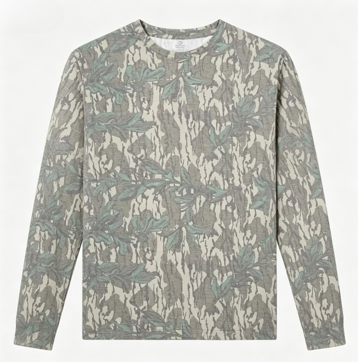 Kaos Lengan Panjang Camo Motif - Outdoor Hunting Prints ulasan dan harga