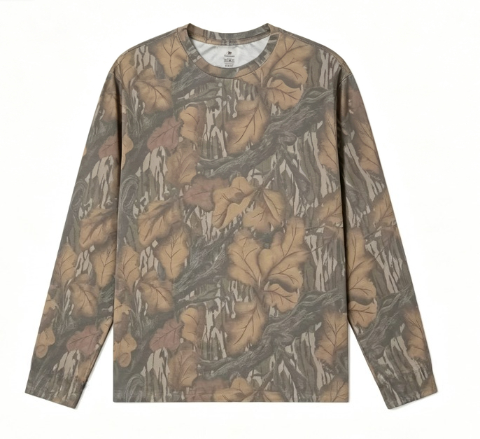 Kaos Lengan Panjang Camo Motif - Outdoor Hunting Prints ulasan dan harga